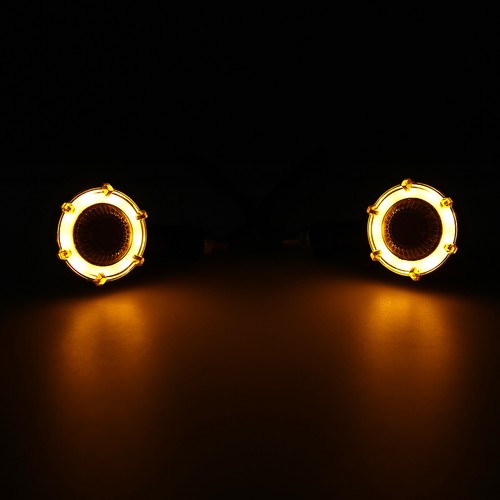 2x Motorcycle Turn Signals Red Amber LED Indicator Lights Running Light DRL US - Picture 8 of 12