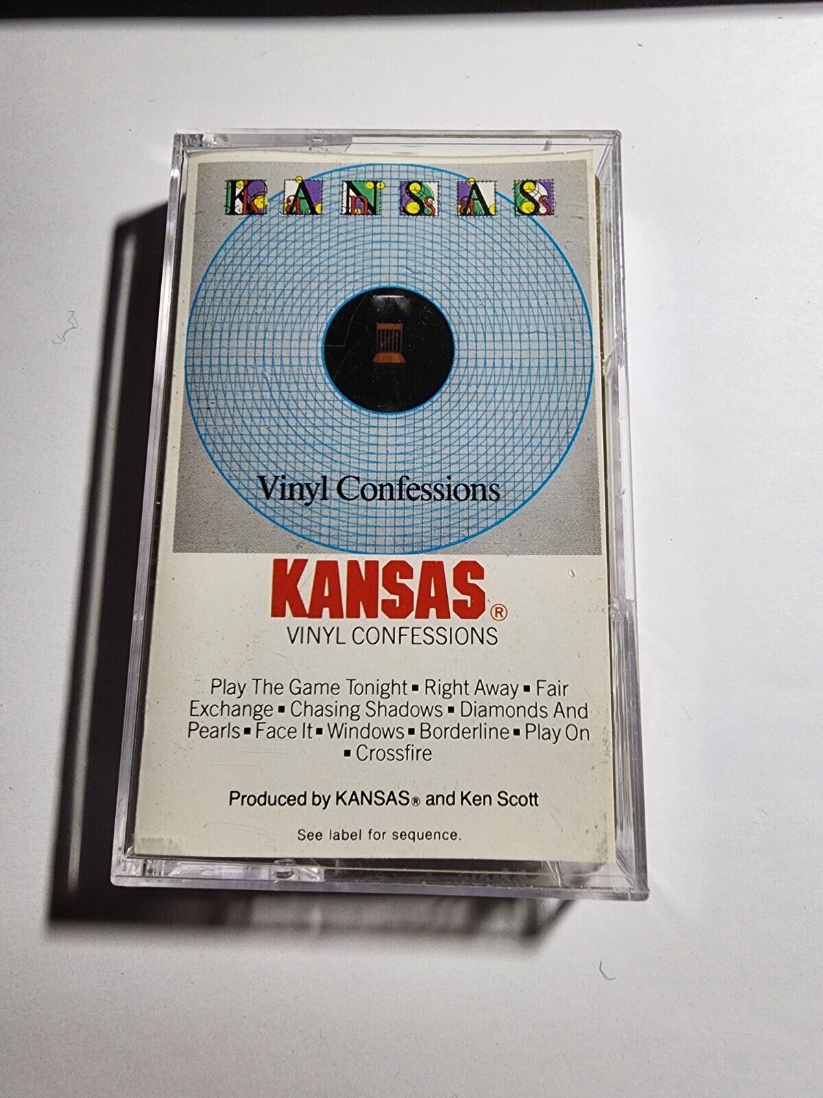 Kansas - Vinyl Confessions, Cassette Tape, CBS Records, 1982 VG+ CS10