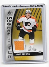 2017-18 UPPER DECK SP GAME USED TRAVIS SANHEIM AUTHENTIC ROOKIES JERSEY 395/399