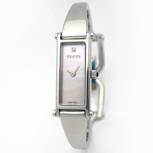 Montre femme Gucci YA015554 (1500L) cadran rose coque 1P diamant d'occasion de Ja