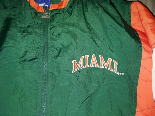 VTG 90s MIAMI HURRICANES STARTER FULL ZIP WINDBREAKER JACKET XL NCAA FOOTBALL - Picture 3 of 9