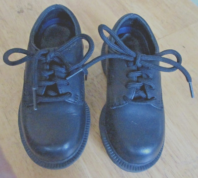 Stride Rite Black Leather Oxford Toddler Lace Up Dress Shoes Size 6.5