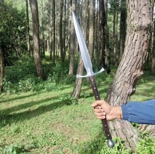 CUSTOM HANDMADE FORGED CARBON STEEL TOOL HUNTING VIKING SPEAR W/LEATHER SHEATH