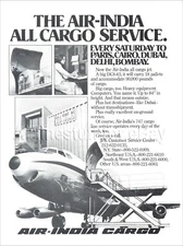 1979 AIR INDIA Airlines Douglas DC-8-63 CARGO Freighter ad airways advert BOMBAY