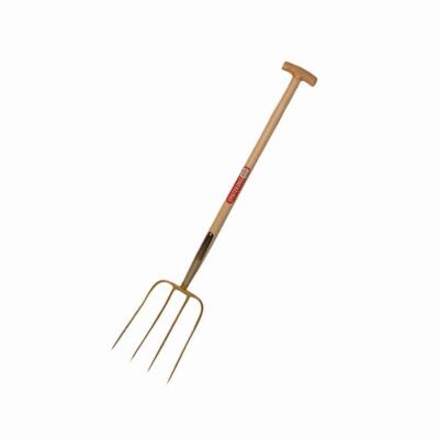 Erntekönig Dunggabel Mistforke 4 Zinken 85cm T-Stiel Esche 31x23cm gold-lackiert