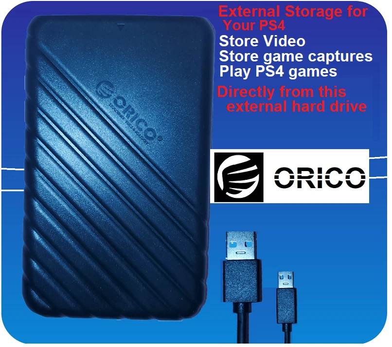 PS4 External Hard Drive PS4 Pro, Slim & Original 1TB 500GB USB 3.0 Game Drive - Image 2 of 4