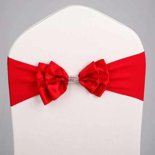10 PCS Spandex Satin Elastic Chair Sashes Cover Wedding Party Banquet Decor - Picture 6 of 19