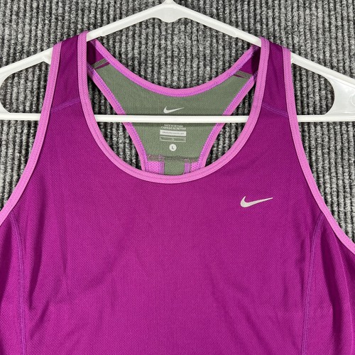 Nike Tank Top Shirt Womens Large Purple Sleeveless Workout Activewear Gym