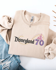 Embroidered Disneyland 70th anniversay sweatshirt, disneyland 70th shirt