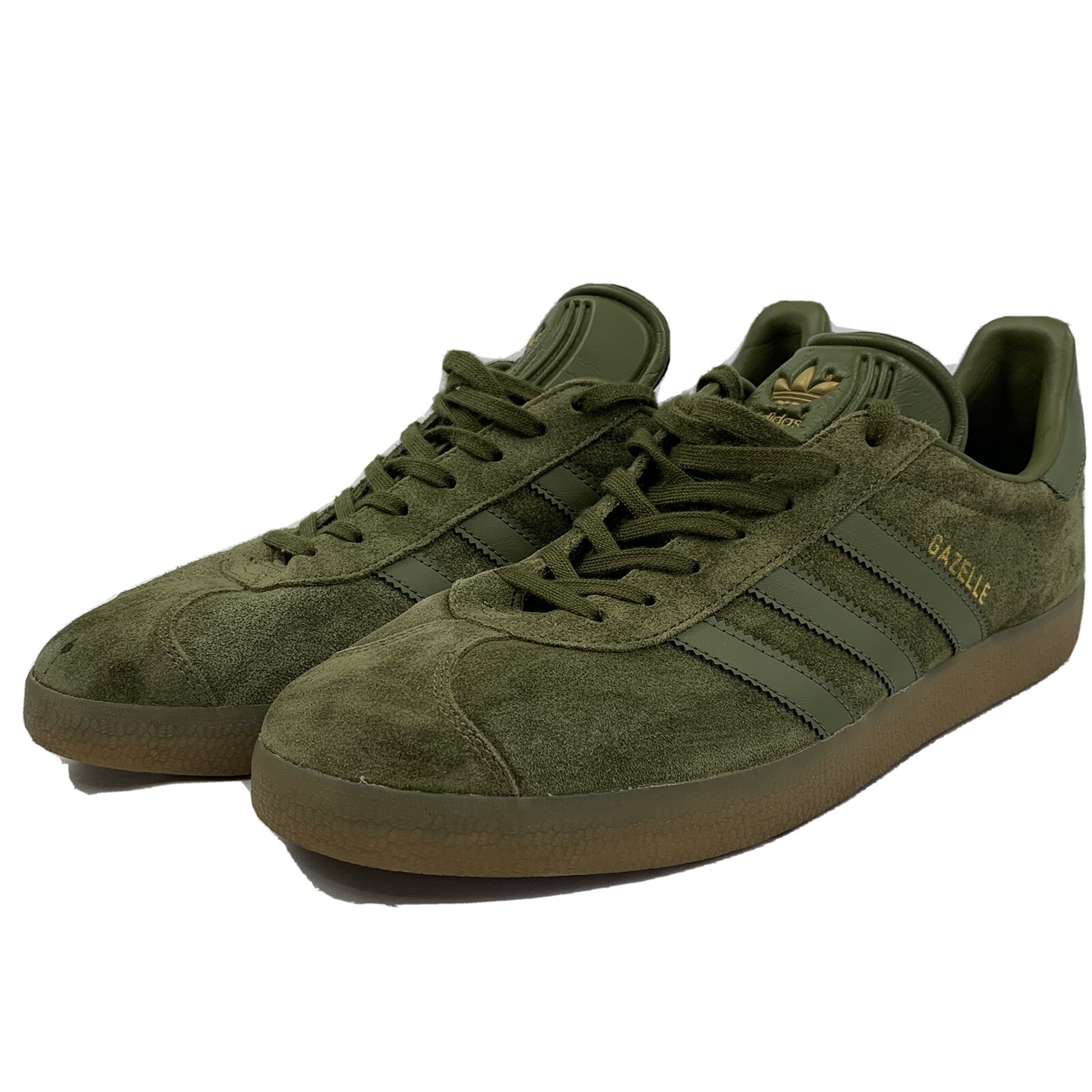 adidas dark green gazelle trainers