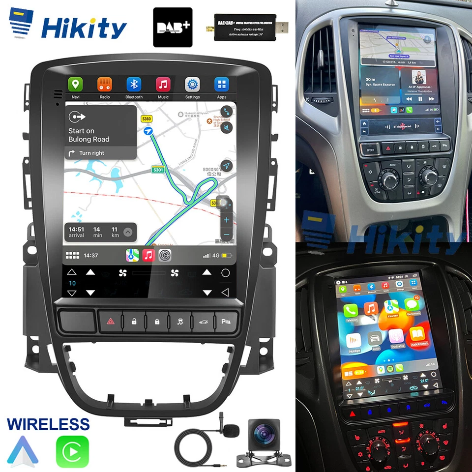 9.7" Android 12 DAB+ Carplay Radio Stereo For Vauxhall Opel Astra J GPS Navi DSP