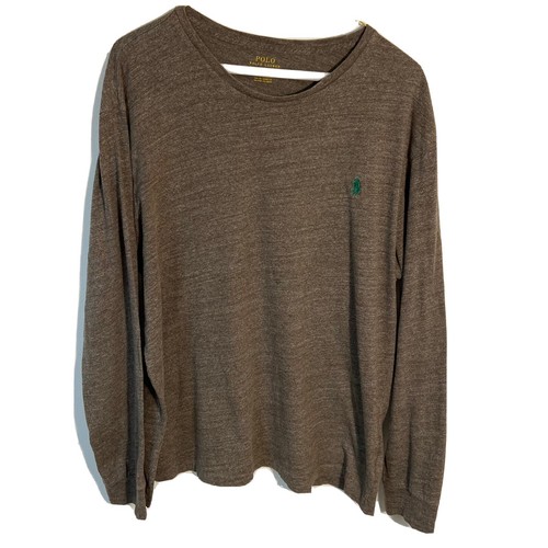 Polo Ralph Lauren Herren T Shirt Langarm Braun Baumwolle XL/Tall