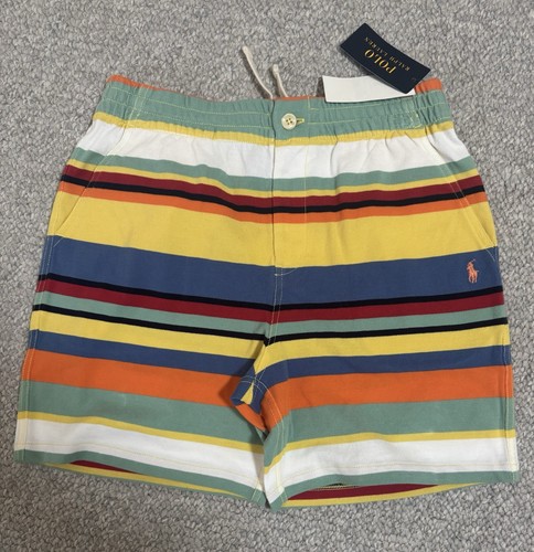 Ralph Lauren Boys Striped Cotton Mesh Shorts In Multicolour Size Large (14-16) - Picture 4 of 4