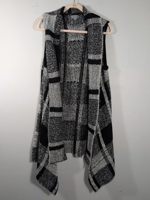 JOSEPH A Plaid Longer Length Swing Vest Size L Large