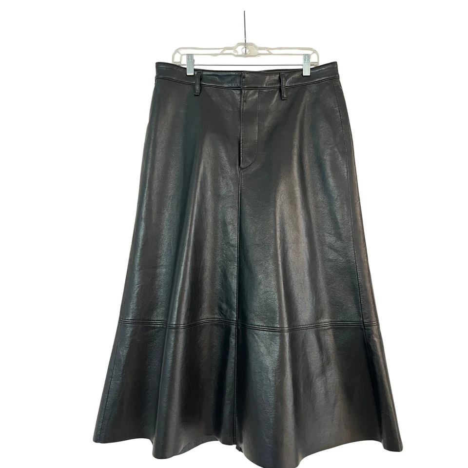 Falda midi Citizens of Humanity negra de imitación de cuero para mujer talla 31 línea A Foto 2 de 4