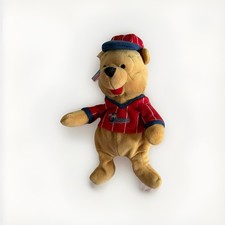 Vintage Y2K Disney Store Winnie The Pooh Baseball Pooh Beanie Plush Bear NWT