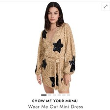 Show Me Your Mumu Small Gold Wear Me Out Dress Star Sequins Swiftie Starlight