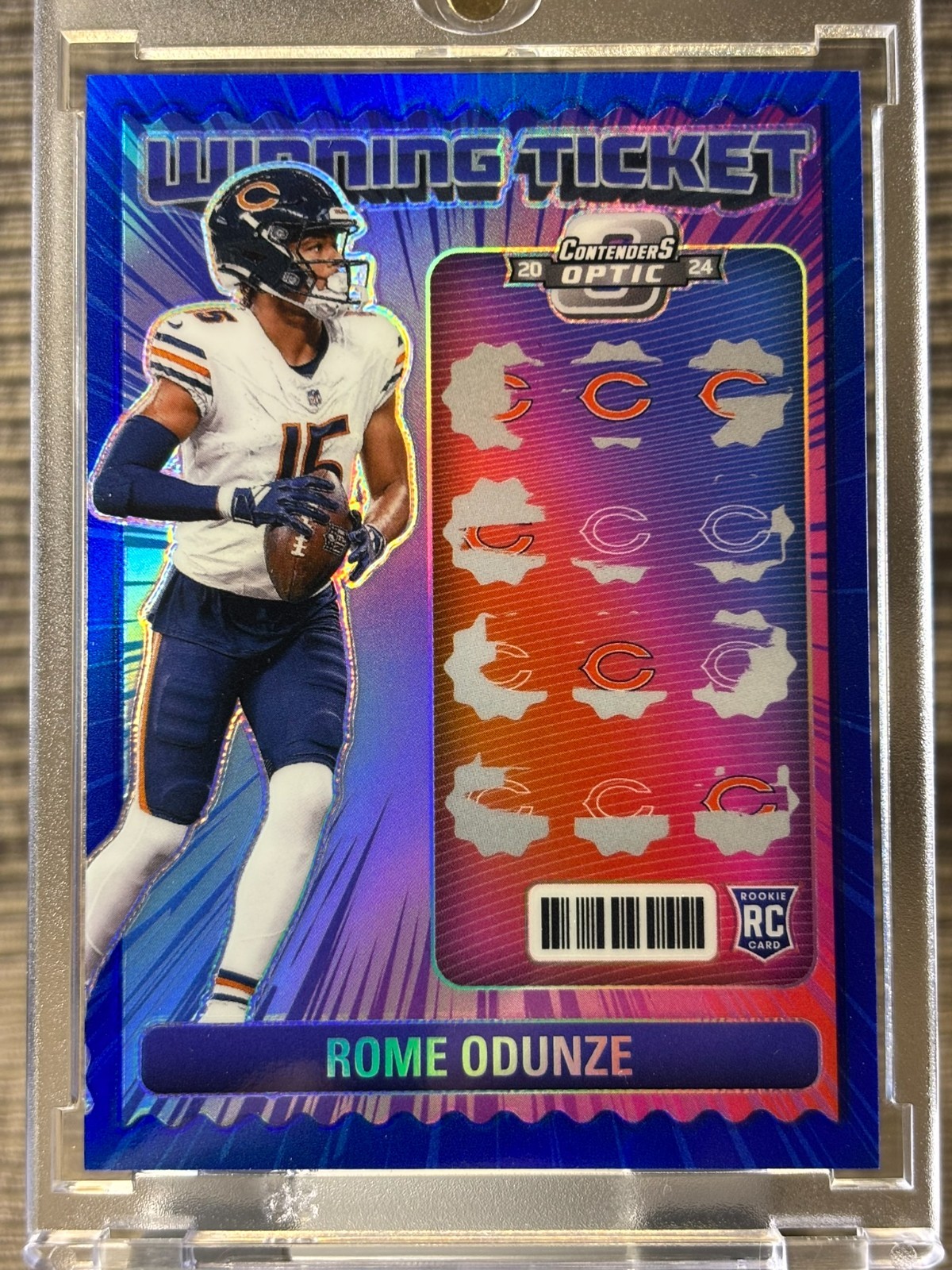 2024 Optic Contenders Rome Odunze Winning Ticket BLUE RC /99