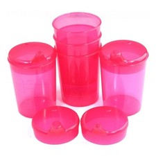 Medi-Inn Schnabelbecher 250 ml, Set 5 Unterteile + 10 Deckel (Farbe: rot)