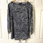 Jones New York Collection Size M Grey & Black Knit Top Long Sleeve Geometric