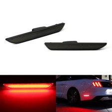 Lámparas marcadoras laterales traseras LED con lentes ahumadas con luces LED rojas para Ford Mustang 15-23