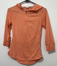 Nike Running Dri-Fit Half Zip Pullover Hoodie Youth Size XS Neon Orange