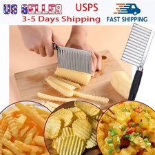 Crinkle Wavy Cutter Stainless Steel Potato Chip Vegetable Slicer Kitchen Tool