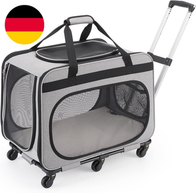 Transportbox Katze Groß Bis 20Kg, 2-In-1 Hunde Transportbox Mit Rollen, Katzentr