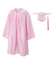 Unisex Shiny Kindergarten Graduation Gown Cap Set with 2025 Tassel, for Presc...