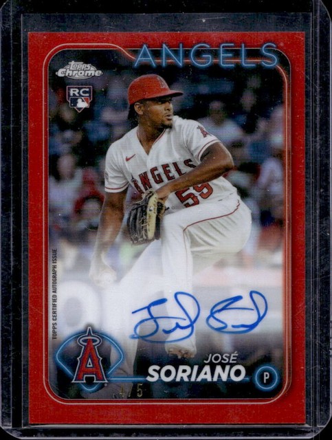 2024 Topps Chrome Jose Soriano Auto RC Red Refractor #/5 Angels Rookie