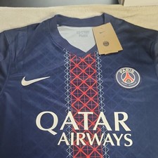 Nike PSG Vinny #4 Soccer Jersey Size M Qatar Airways Blue