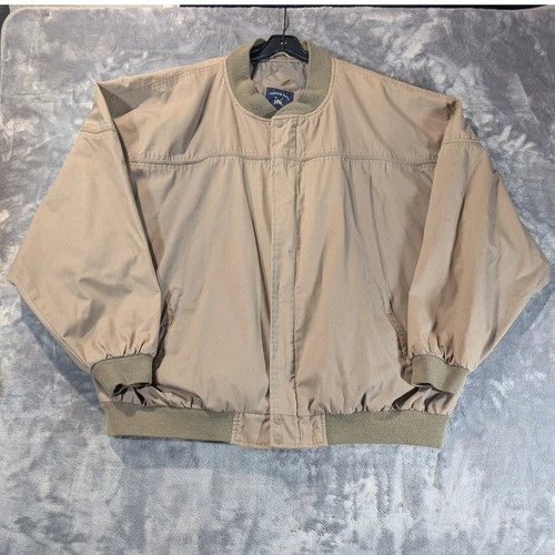 Vintage Oversized Harrington Bomber Jacket Tan Khaki Harbor Bay 5X Big and Tall video thumbnail