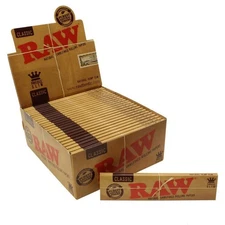 Raw King Size Slim Unbleached  Natural Rolling Papers 32 Papers Per Pack 2 Packs