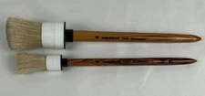 Airebrush 1995 Germany 2 Brushes Size 8 & 2 Large Patina Round Wooden Handle