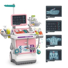 Doctor Kit for Pretend Station Set for Boys  Girls Mobile Cart with Play Set...