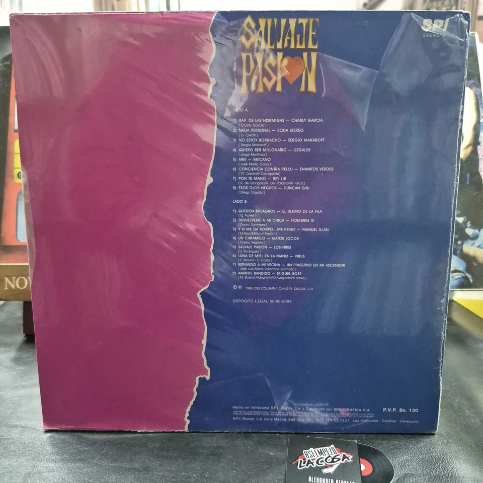 🚨MUY BUENO - Pasión Salvaje - Soda Stereo, Charly Garcia, Enanitos Verdes, 1989 - Image 2 of 2