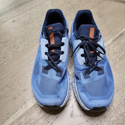 On Cloud Shoes Mens Sz 12 Gray Orange Blue Running CloudTec Helion Lightweight