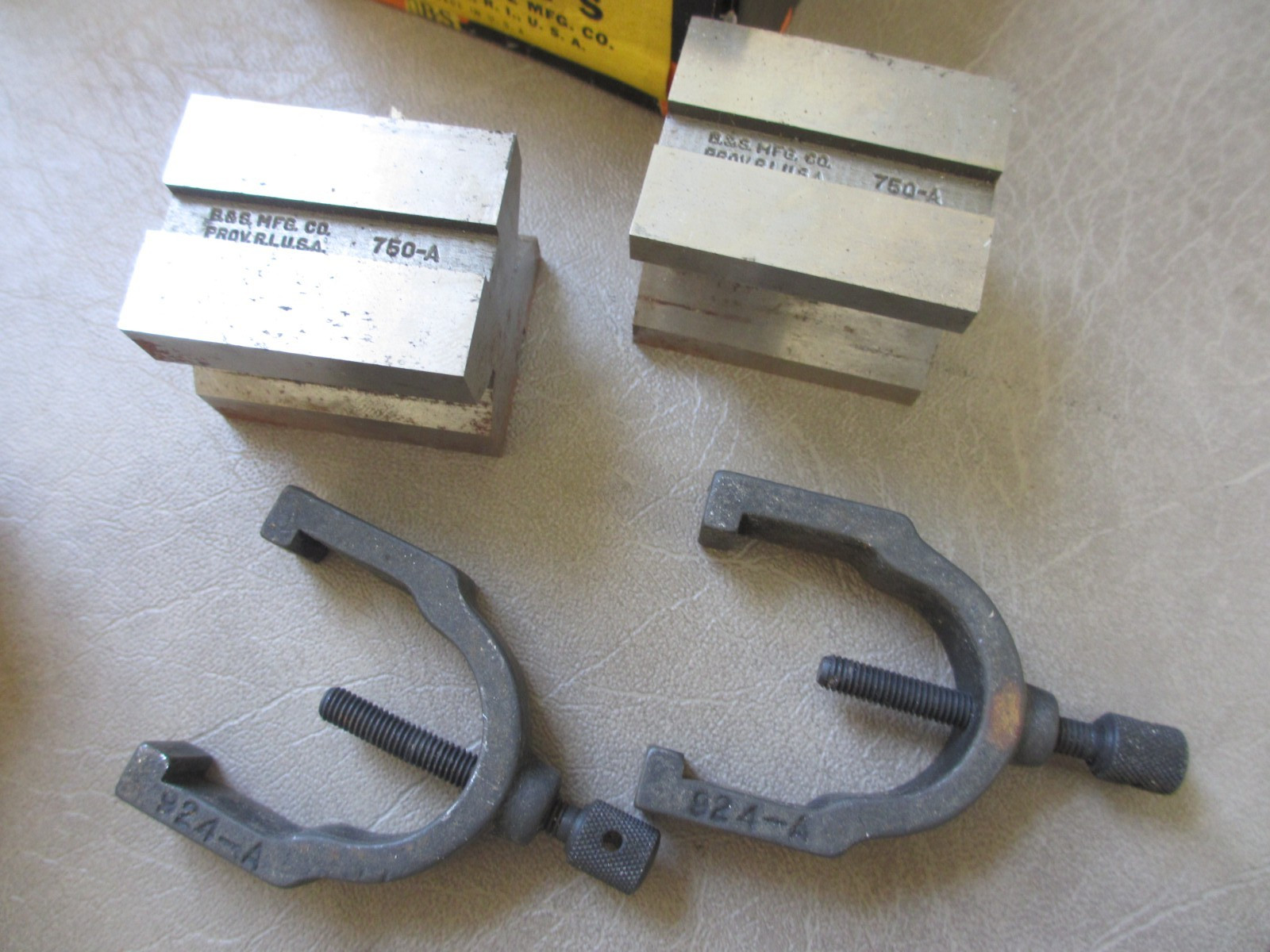 Vintage Brown & Sharpe Toolmakers V Blocks & Clamps Set Matched # 750 A in Box