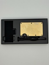 Ridge 18 Karat Gold Plated RFID Wallet Cash Strap Money Clip W/Accessories (530)