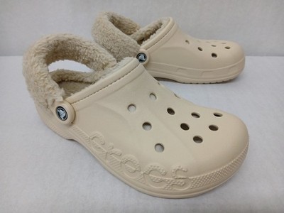 Crocs Women's Baya Lined Fuzz Strap Clog 206633-11S Winter