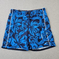 Nike Swim Shorts Mens Large Blue AOP Floral Embroidery Swimwear Trunks