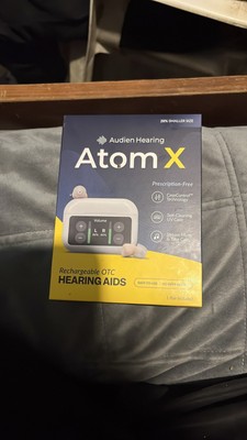 Audien Hearing Atom X Rechargeable OTC Hearing Aids Bluetooth UV Case