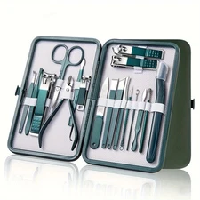 Professional 7–18 Piece Nail Care Kit – Stainless Steel Manicure & Pedicure Set