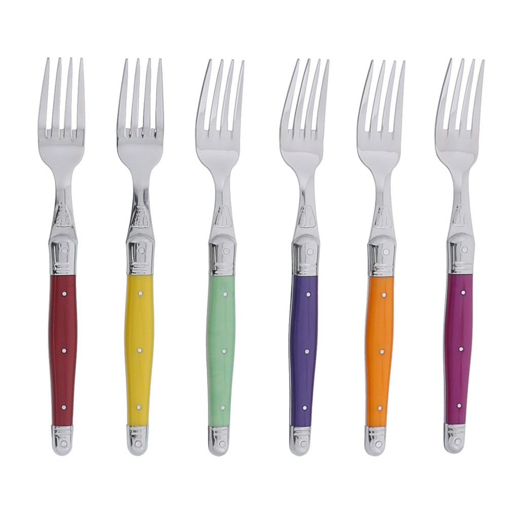 Fourchettes Laguiole irisées en inox pour illuminer vos dîners de fête en famille