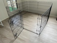 Dog Puppy Playpen Indoor Outdoor Foldable Metal 59.06"L x 59.06"W x 24"H