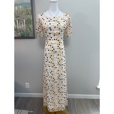 Handmade Vintage Style Geometric Print Maxi Dress