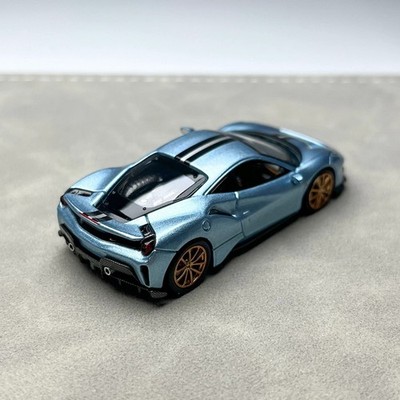 TOC 1/64 Scale Ferrari 488 Pista Blue Diecast Car Model Toy