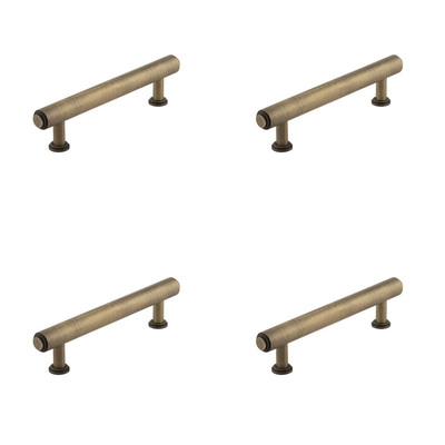 4er Pack eleganter gestufter Schrankgriff 128 mm in Antikmessingoptik - Küche