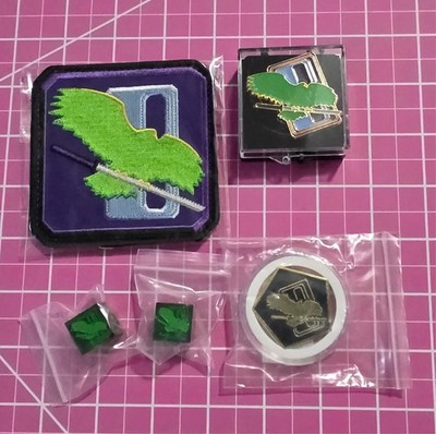 BattleTech Faction Pack II -- CLAN JADE FALCON - NEW - DICE, PATCH, PIN, & COIN!