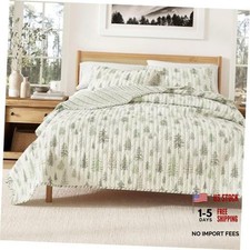 Lodge Quilt Set - 3-Piece Full/Queen Size Rustic Full / Queen Lodge Trees
